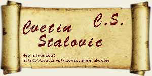 Cvetin Stalović vizit kartica